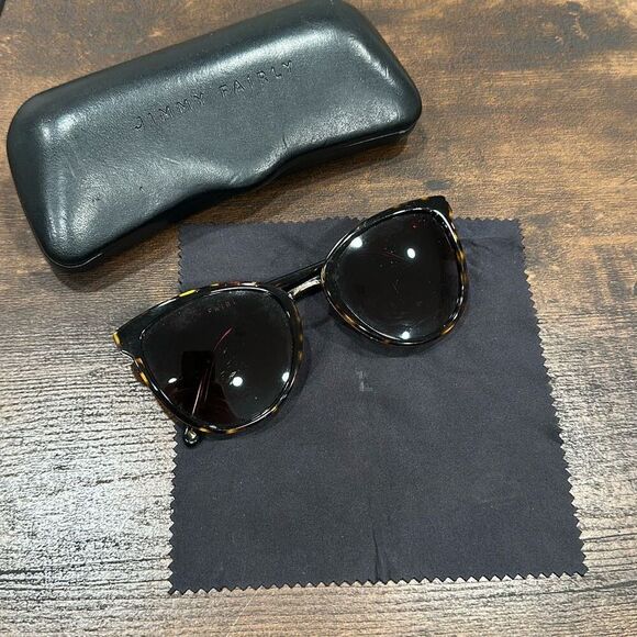 Jimmy Fairly Womens C51 Cellulose Acetate Frame Sunglasses Tortoise Cat eye Case main image 5